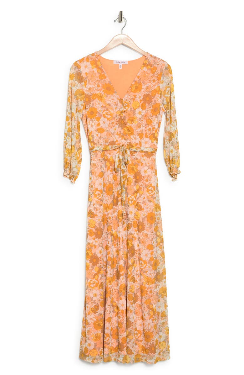 Harlow & Rose Scrunch Floral Maxi Dress, Alternate, color, 