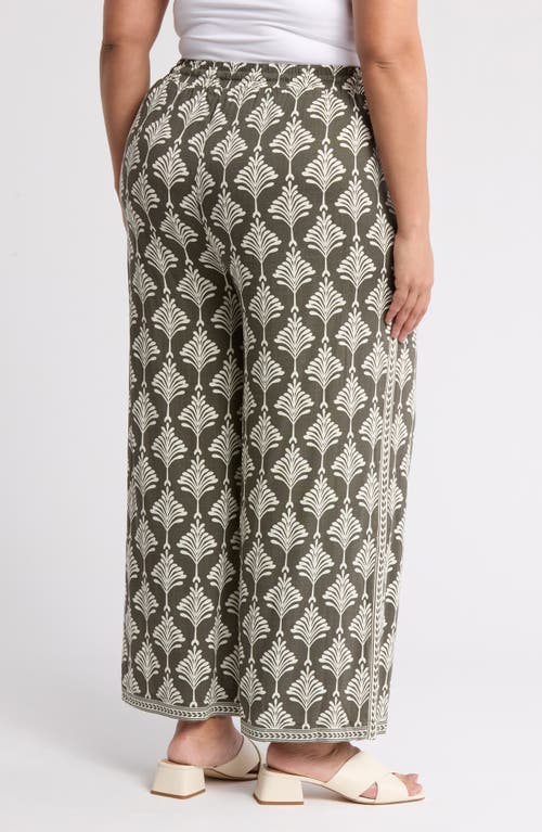 Max Studio Deco Wide Leg Pants In Green