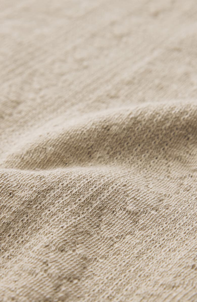 John Varvatos Jalen Three Color Marl Jacquard Long Sleeve Polo, Alternate, color, Terra Brown