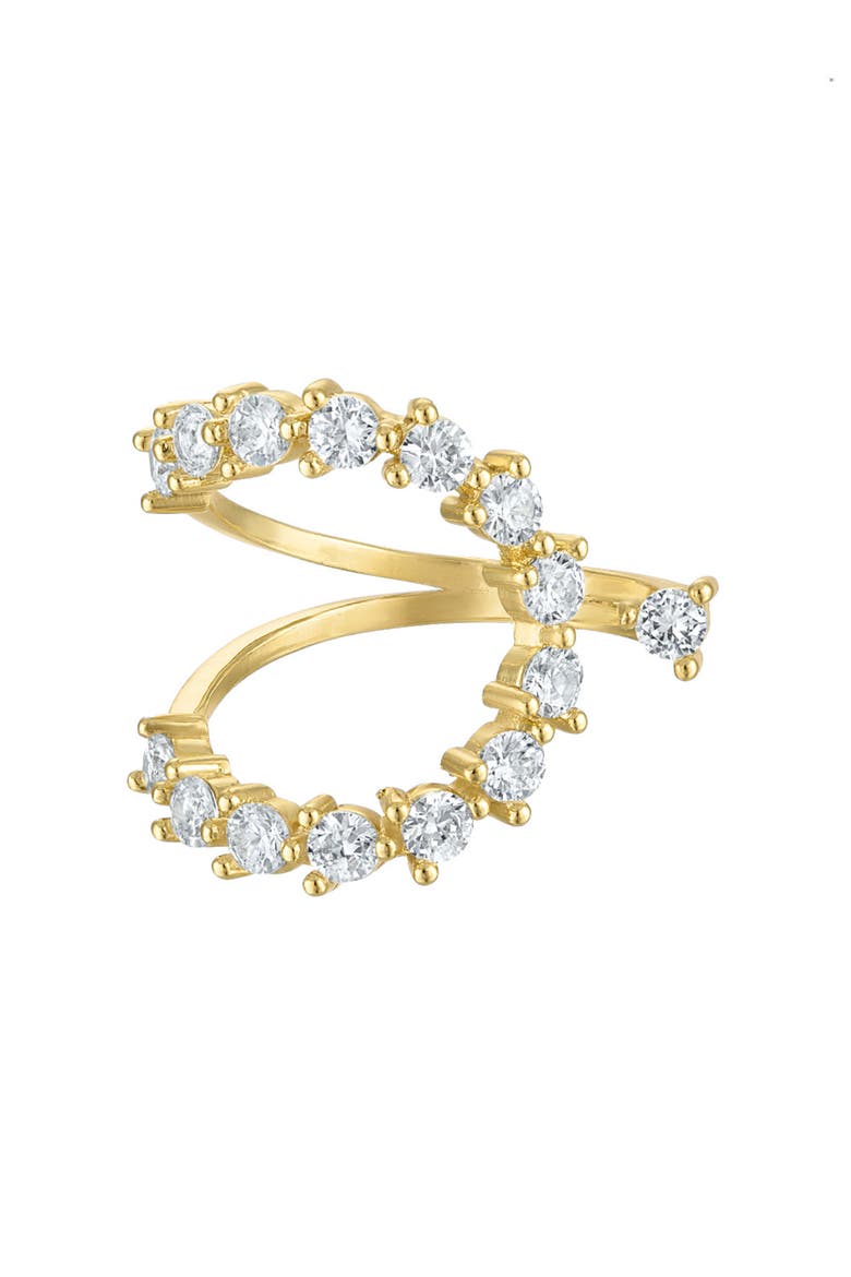Goldtone Cubic Zirconia Open Ring, Main, color, Gold