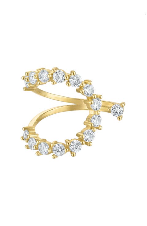 Goldtone Cubic Zirconia Open Ring