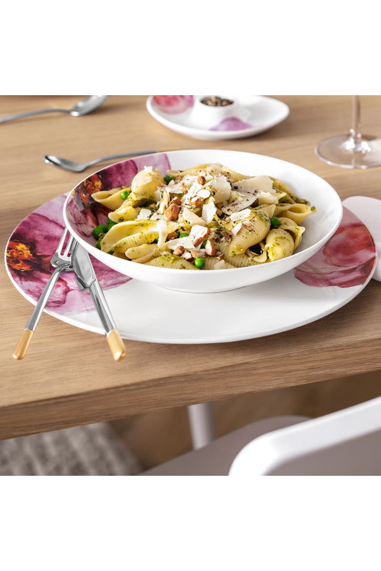 Rose Garden Individual Pasta Bowl, Alternate, color, pink
