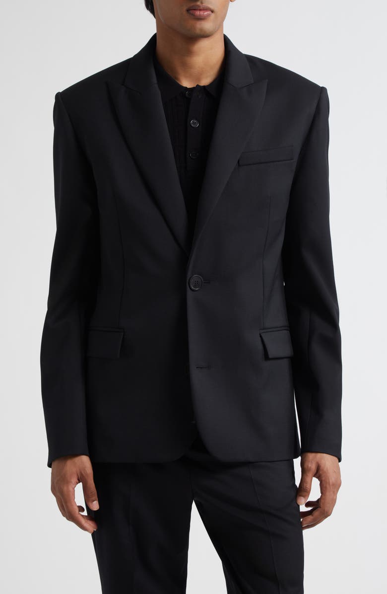 Balmain Wool Blazer, Main, color, 0Pa Black