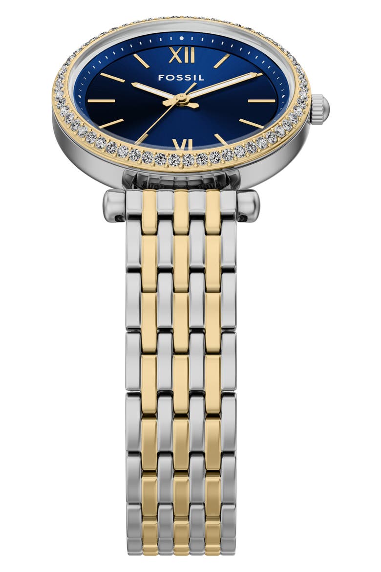 Carlie Mini Two-Tone Bracelet Watch, 28mm, Alternate, color, TWO TONE BLUE