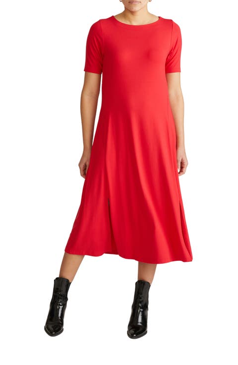 Serena Short Sleeve Jersey Midi Dress (Regular & Plus)