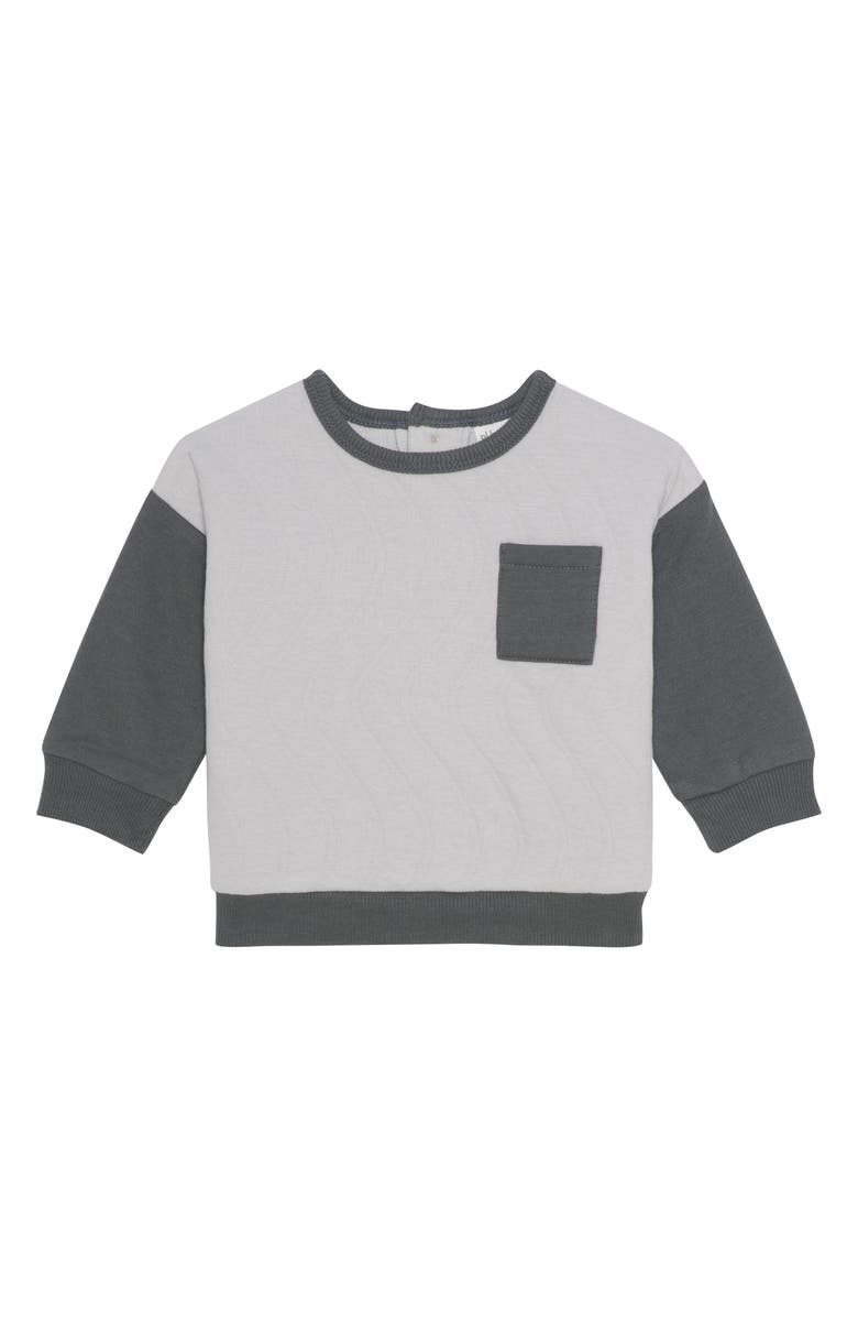 PL Baby by Petit Lem Quilted Top & Joggers Set, Alternate, color, Dark Grey