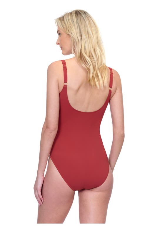 Gottex Day Dreamer Square Neck One Piece In Spice