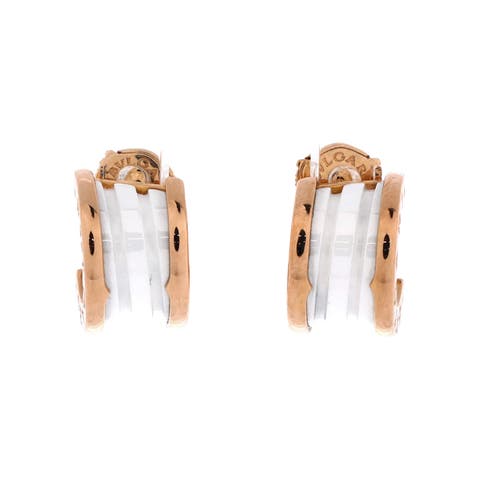 B.Zero1 Hoop Earrings 18K Rose Gold and Ceramic
