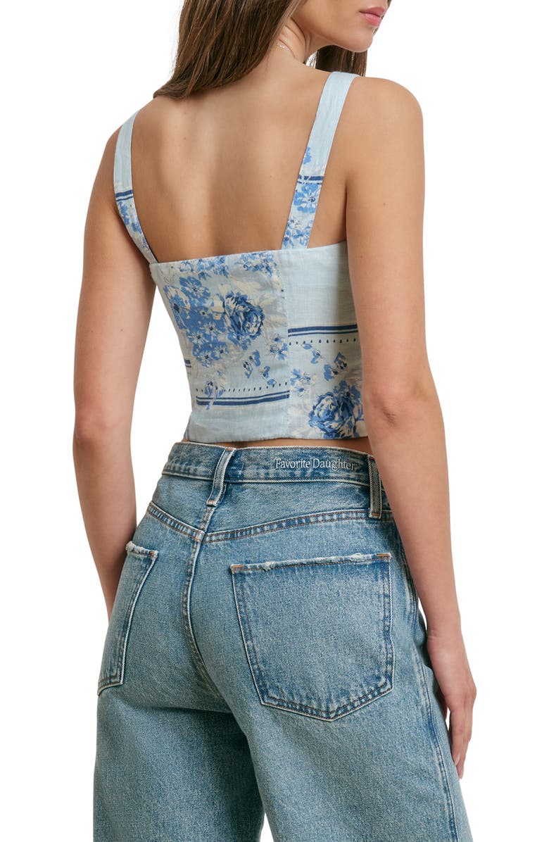 Favorite Daughter There For You Linen Crop Top, Alternate, color, Floral Scarf