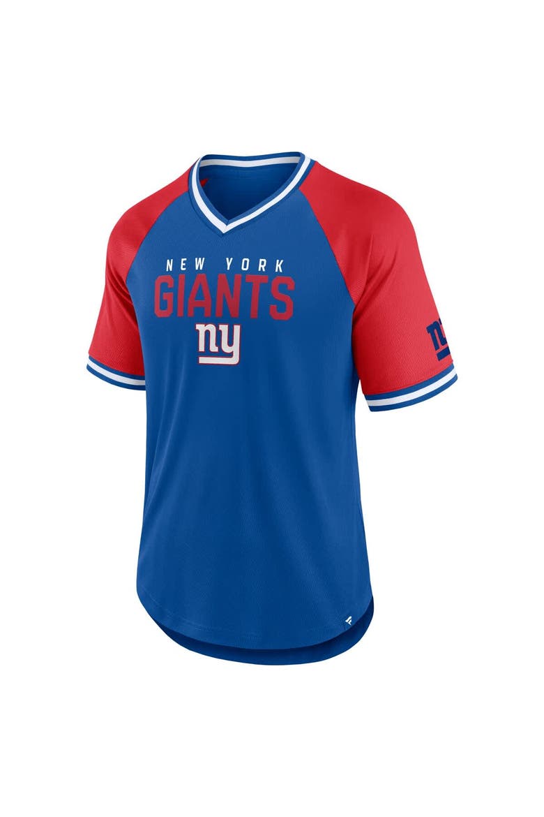 Men's Fanatics Royal/Red New York Giants Hashmark Raglan T-Shirt, Alternate, color, Royal