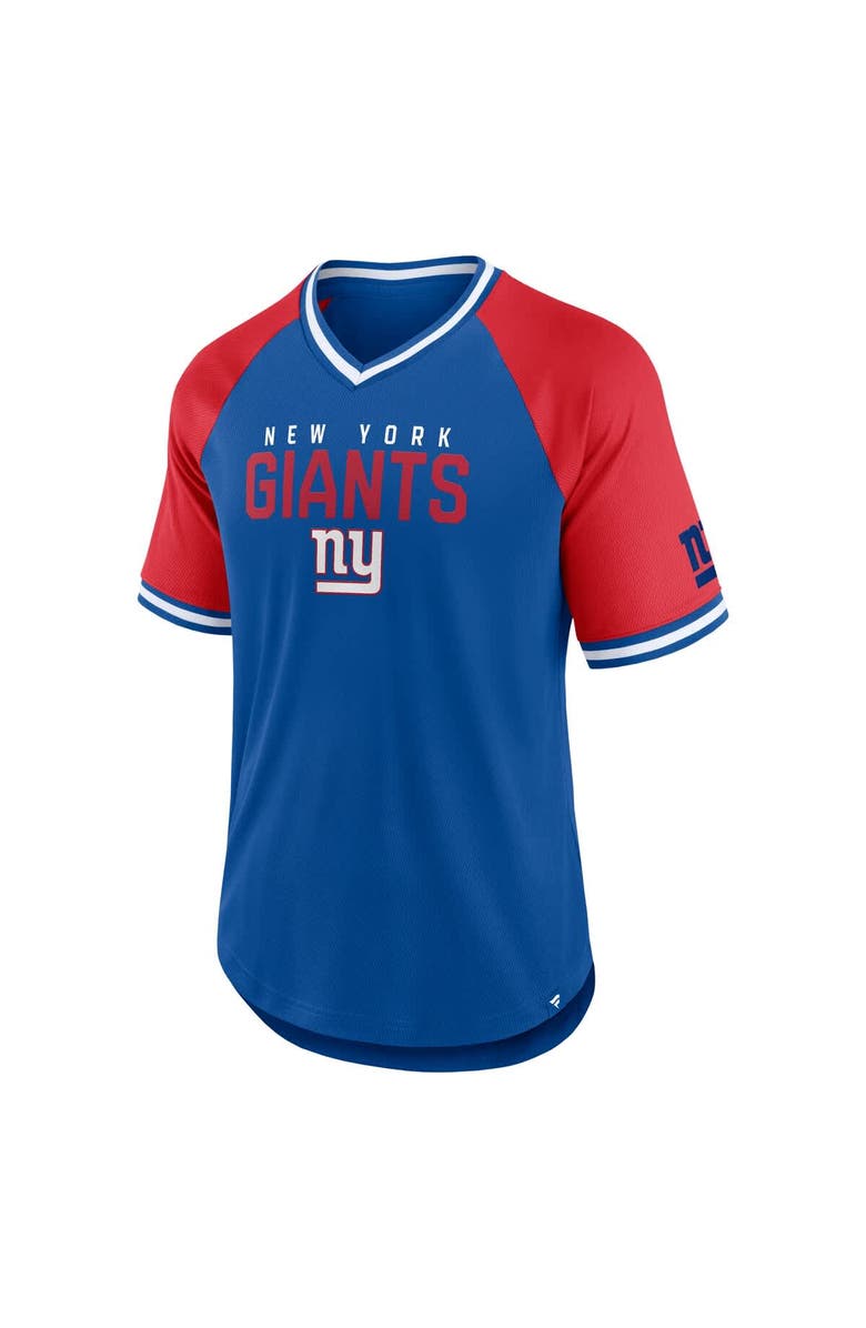 FANATICS Men's Fanatics Royal/Red New York Giants Hashmark Raglan T-Shirt, Alternate, color, Royal