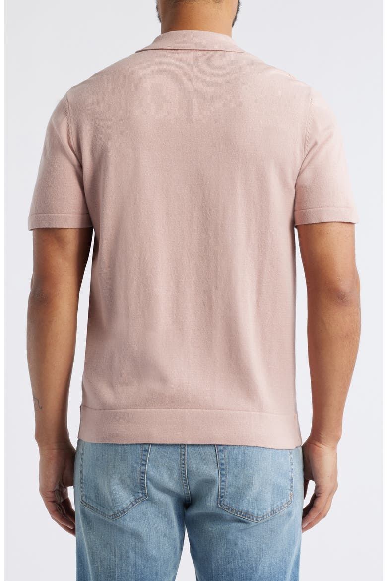 Silas Stripe Knit Cotton Blend Camp Shirt, Alternate, color, ROSE MULTI