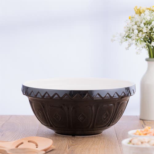 Mason Cash Color Mix Black Size 18 Mixing Bowl, 2.85 Quart In Black