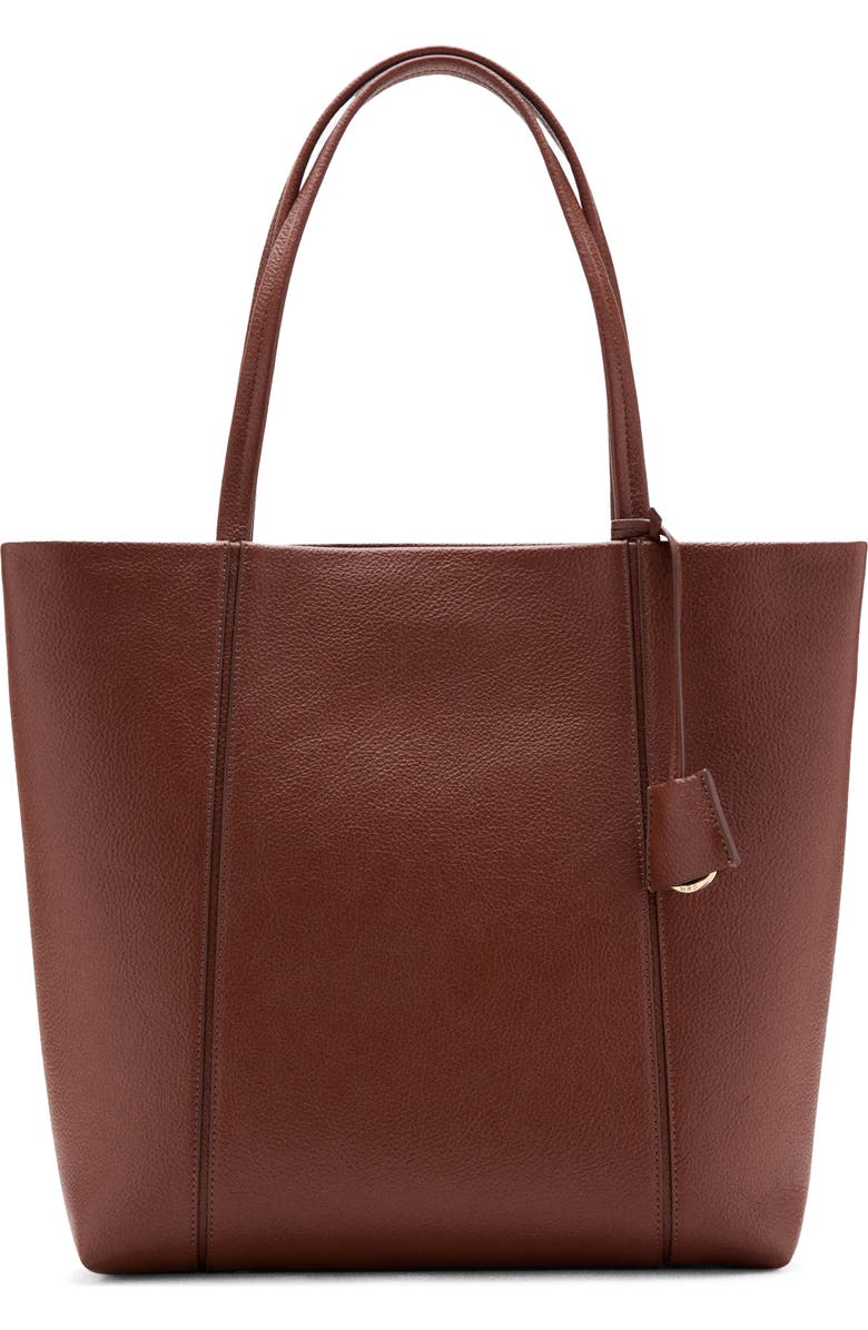 MANGO Faux Leather Shopper Bag, Main, color, Leather