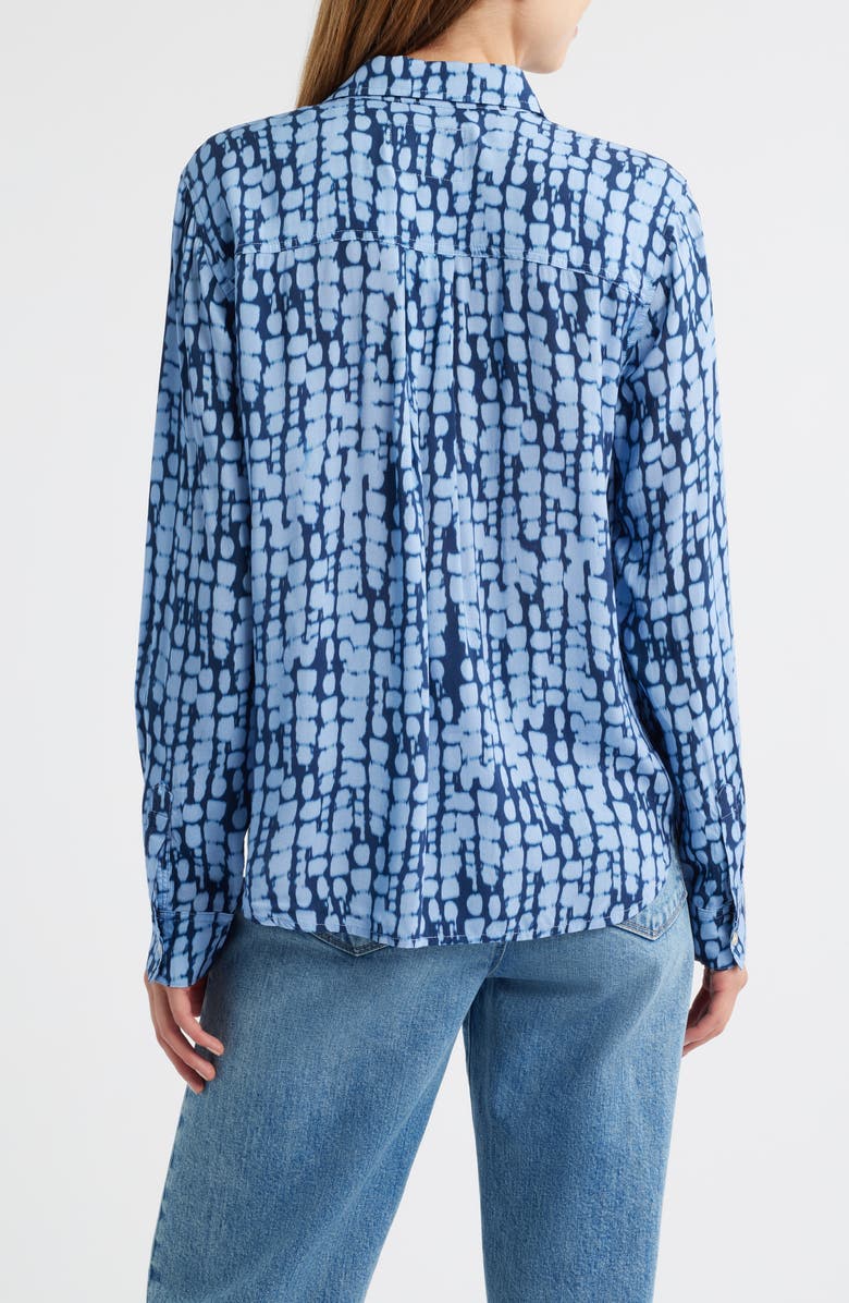 Rails Josephine Ikat Print Button-Up Shirt, Alternate, color, Indigo Shibori