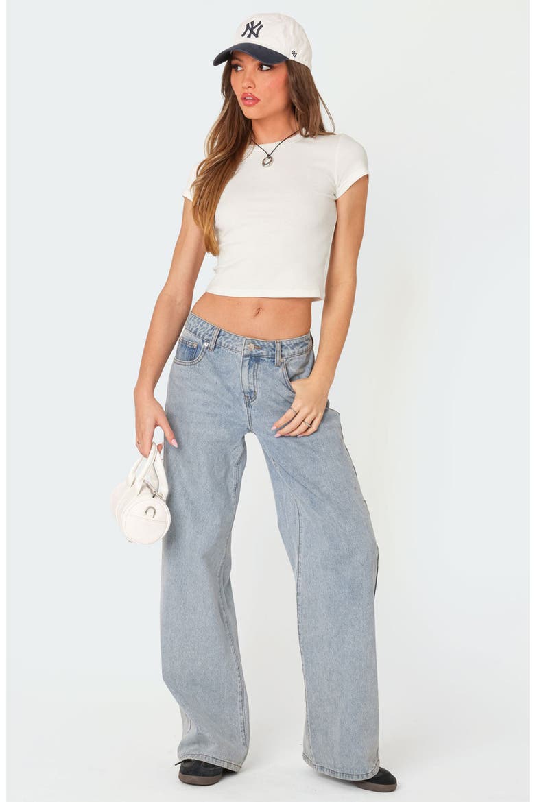 Better Basics Stretch Cotton Crop T-Shirt, Alternate, color, WHITE