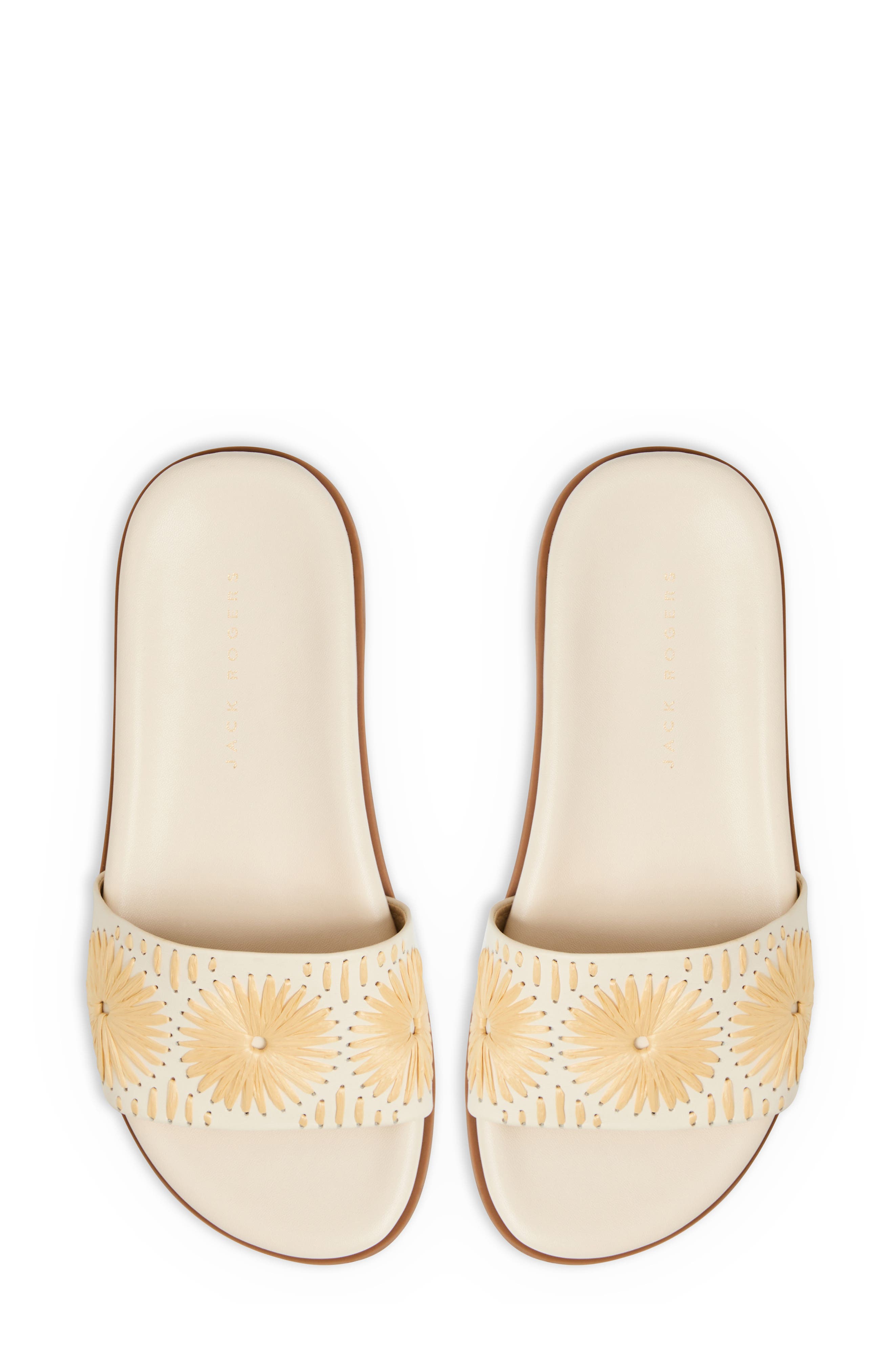 Somerset Embroidered Slide Sandal, Alternate, color, IVORY/ NATURAL