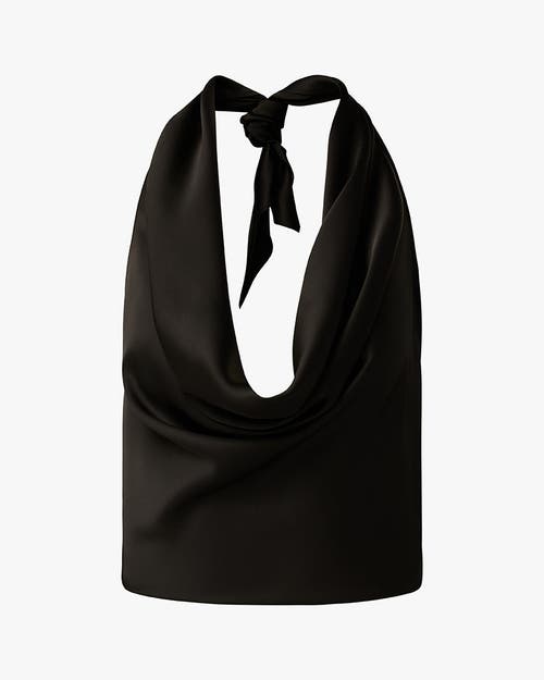 Weworewhat Halter Cowl Neck Top In Black