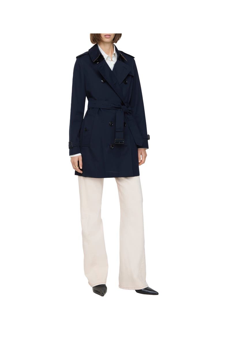 Short Kensington Heritage Trench Coat, Alternate, color, Coal blue