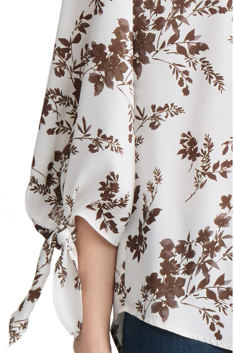 Floral Tie Sleeve Button-Up Shirt (Women) | Nordstrom