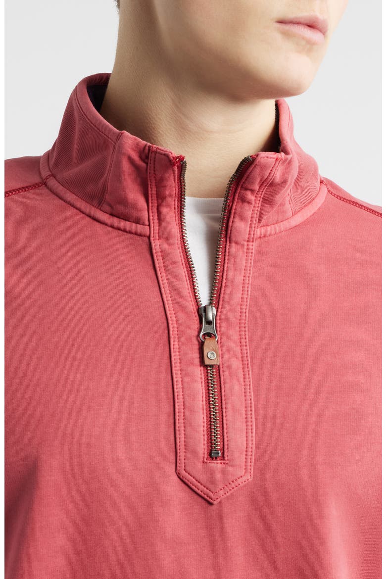 Ben & Terry Half Zip Sweatshirt, Alternate, color, DEEP HAVANA