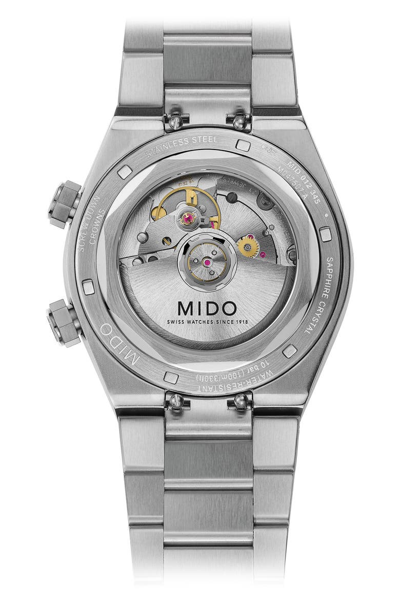 Multifort 8 Two Crowns Automatic Bracelet Watch, 40mm, Alternate, color, GREY