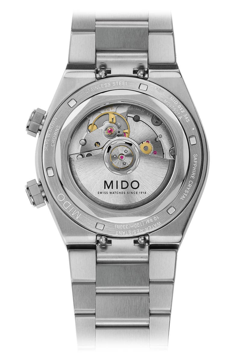 MIDO Multifort 8 Two Crowns Automatic Bracelet Watch, 40mm, Alternate, color, Grey