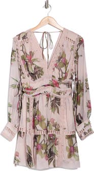 AllSaints Xanthe Floral Long Sleeve Minidress