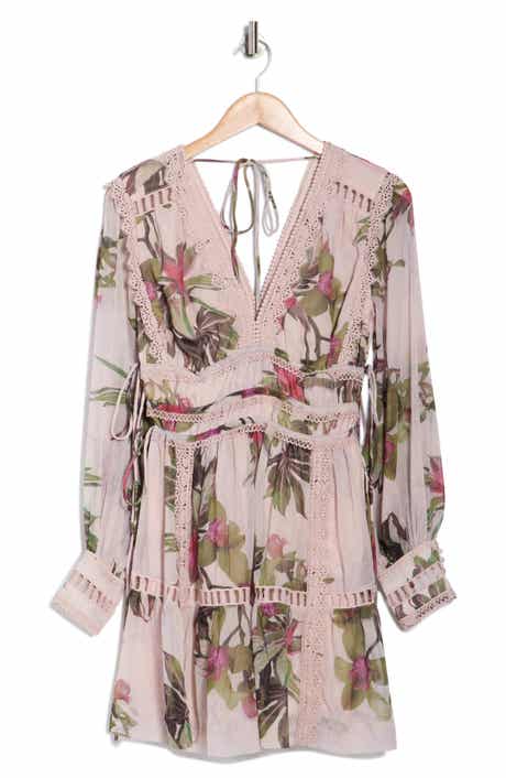 AllSaints Xanthe Floral Long Sleeve Minidress