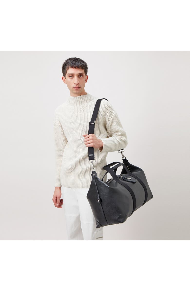 Mulberry Medium Clipper Leather Duffel, Alternate, color, Black