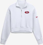 Nike Women's Nike White San Francisco 49ers Oversized Phoenix Fleece Cropped Quarter-Zip Sweatshirt