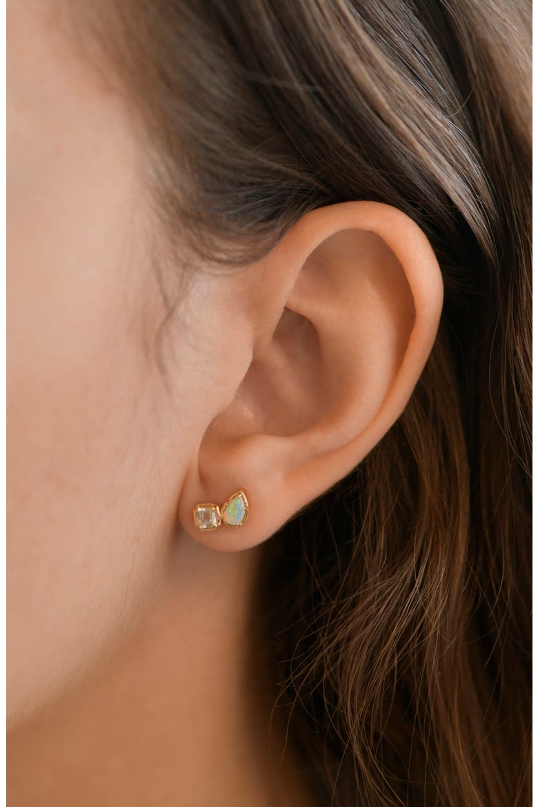 Melia Toi et Moi Stud Earrings, Alternate, color, YELLOW GOLD