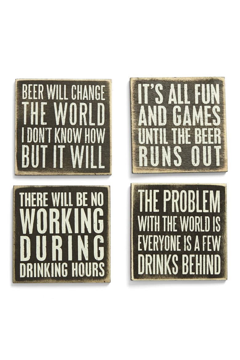 Wood Coasters, Main, color, BLACK