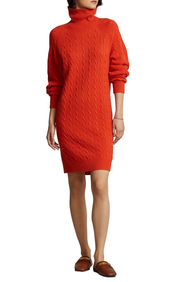 Polo Ralph Lauren Wool & Cashmere Cable Knit Sweater Dress, Main, color,