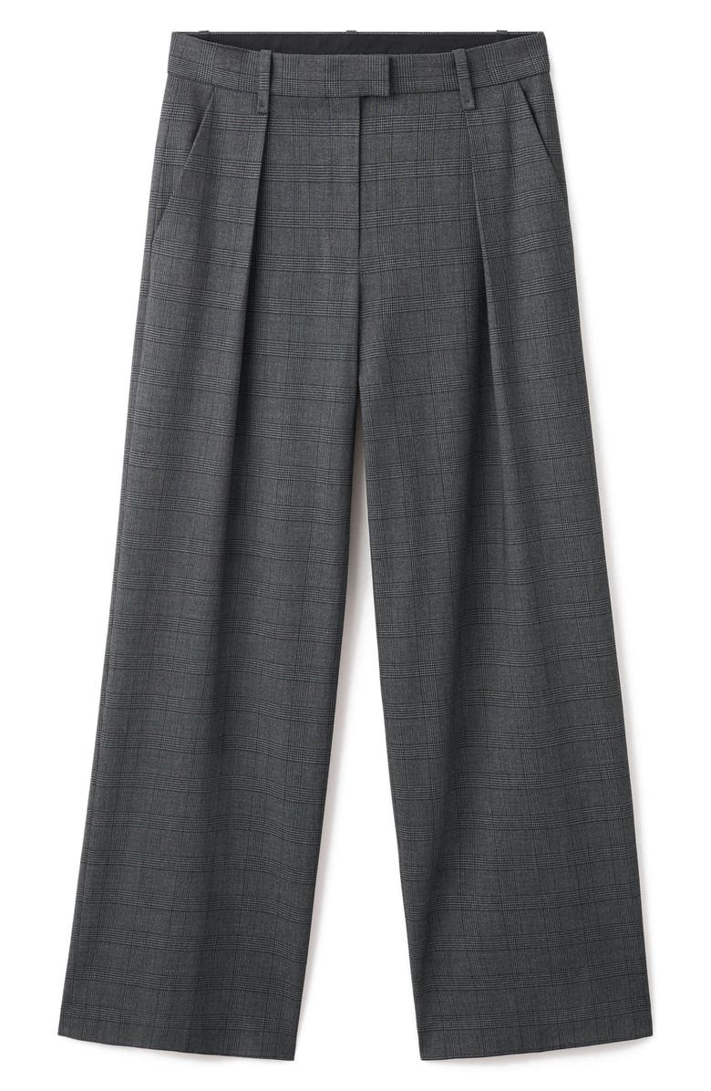 MANGO Pleated Straight Leg Pants, Main, color, Grey
