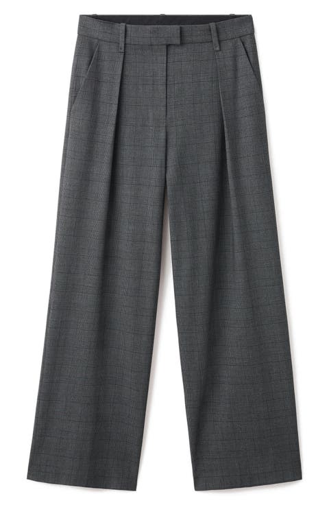 Pleated Straight Leg Pants