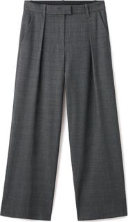 MANGO Pleated Straight Leg Pants