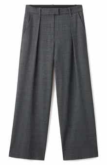 MANGO Pleated Straight Leg Pants