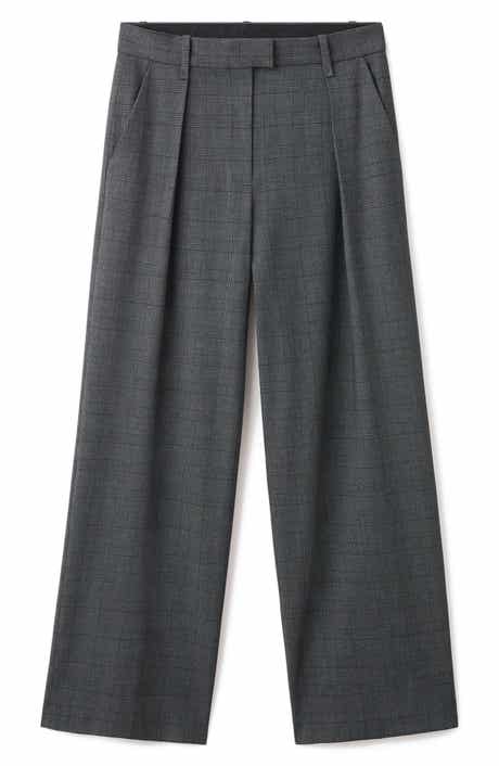 MANGO Pleated Straight Leg Pants