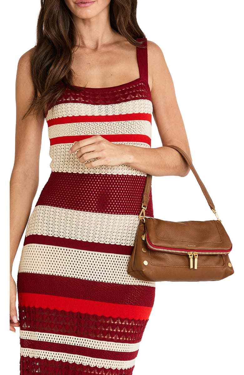 HAMMITT Medium Beverly Leather Shoulder Bag, Alternate, color, Mahogany Pebble
