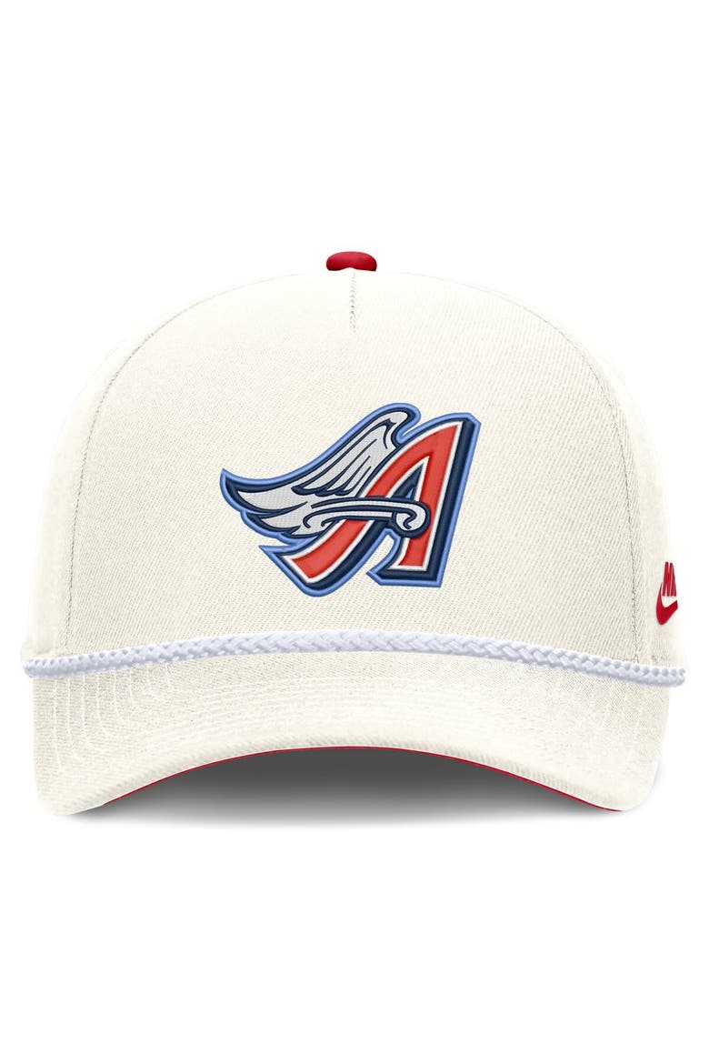 Men's Nike Cream Los Angeles Angels Cooperstown Rise Adjustable Hat, Alternate, color, Cream