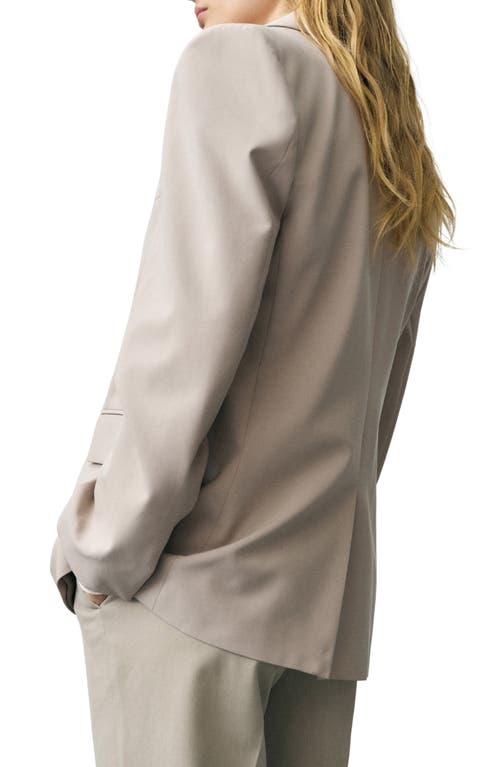 Mango Structured Straight Fit Blazer In Brown