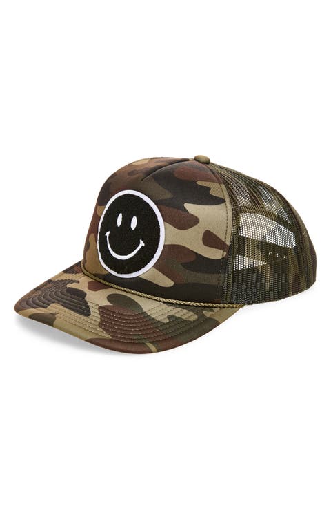 Smiley Patch Trucker Hat