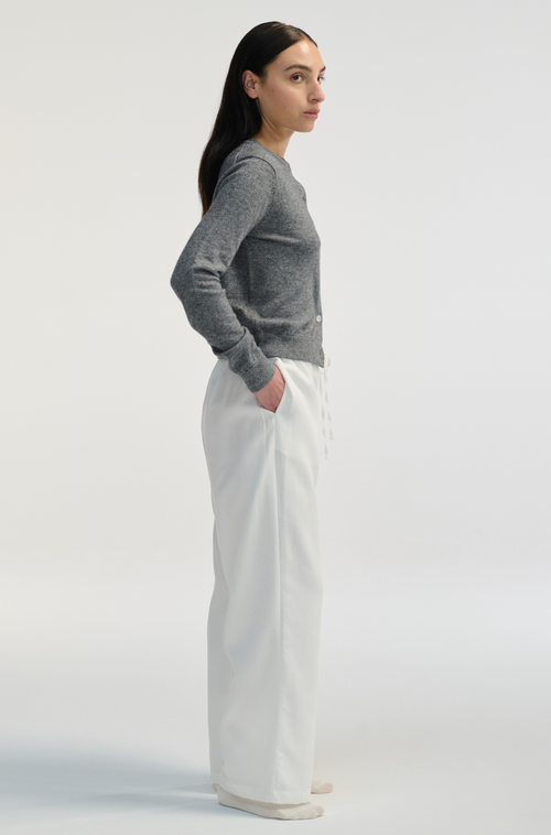 Almina Concept Front Tie Linen Pants In White