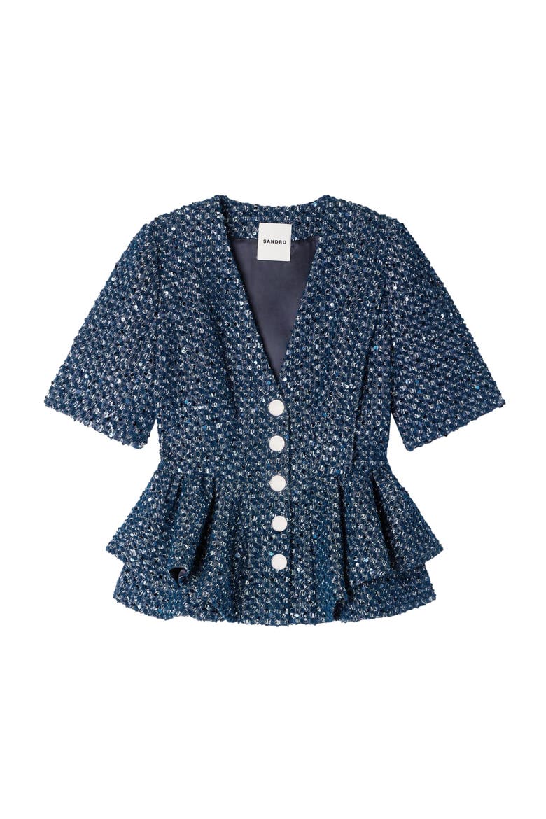 Sequinned jacket, Alternate, color, Navy blue