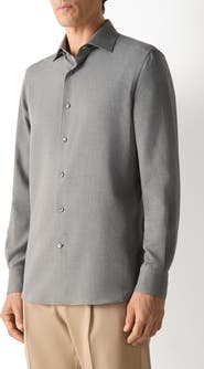 ZEGNA Cashco Cashmere & Cotton Button-Up Shirt