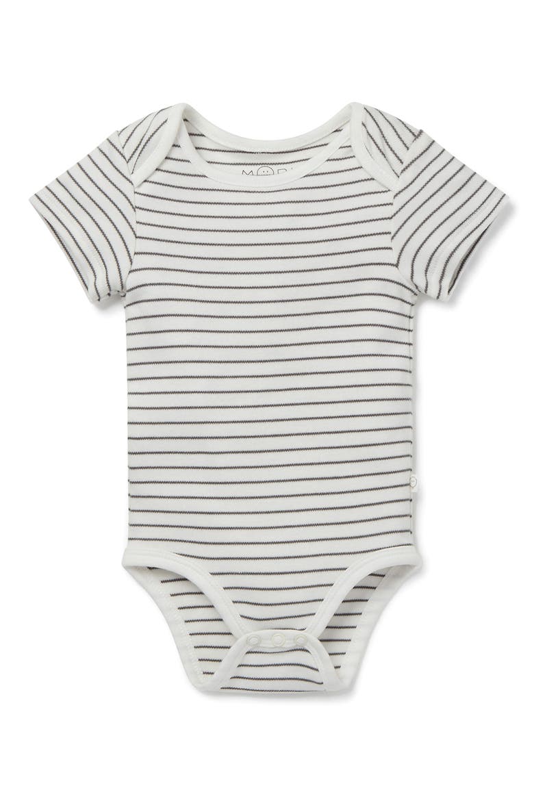Short Sleeve Bodysuit, Main, color, GRAY STRIPE
