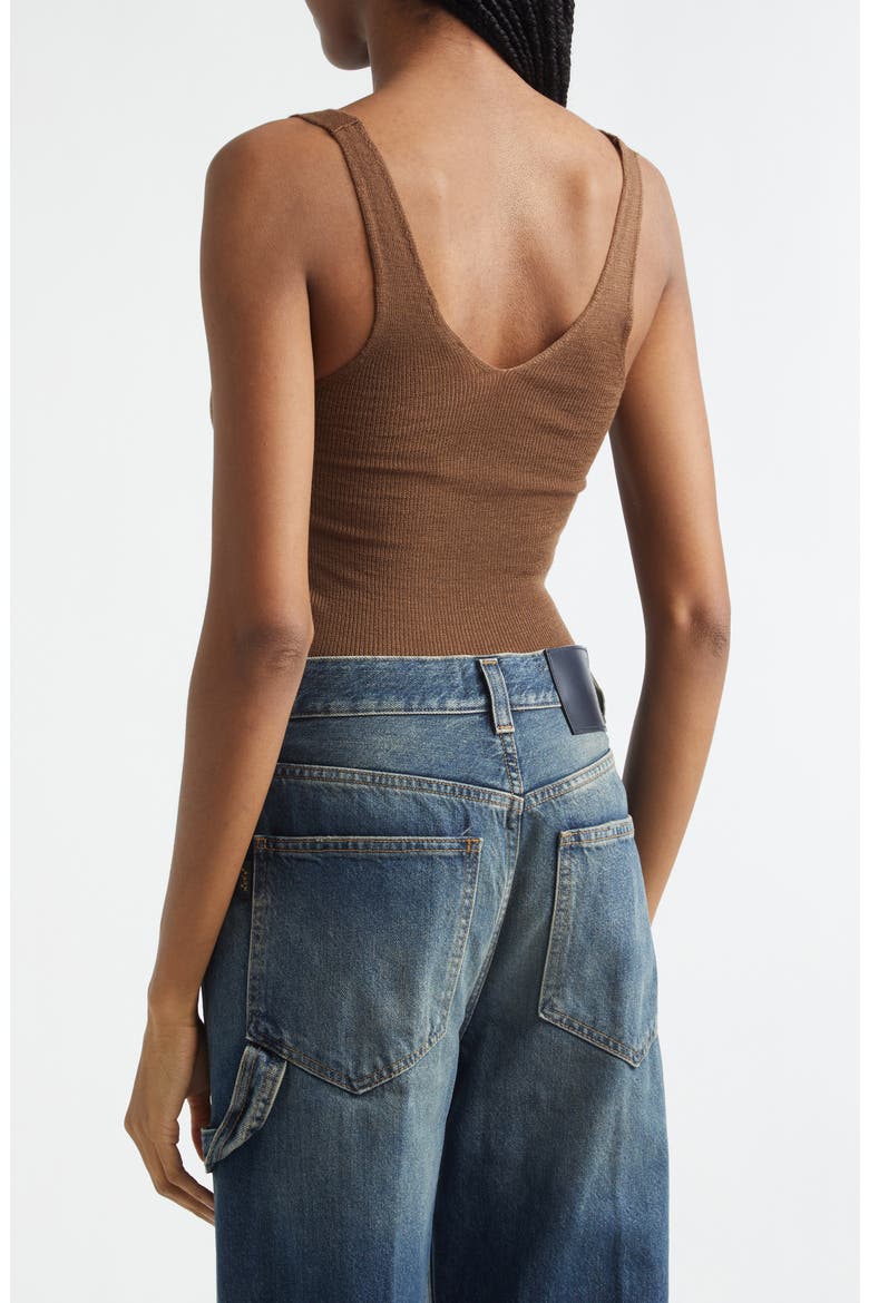 Cindy Rib Extrafine Merino Wool Tank, Alternate, color, CACAO