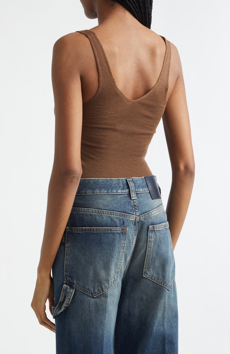 Haikure Cindy Rib Extrafine Merino Wool Tank, Alternate, color, Cacao