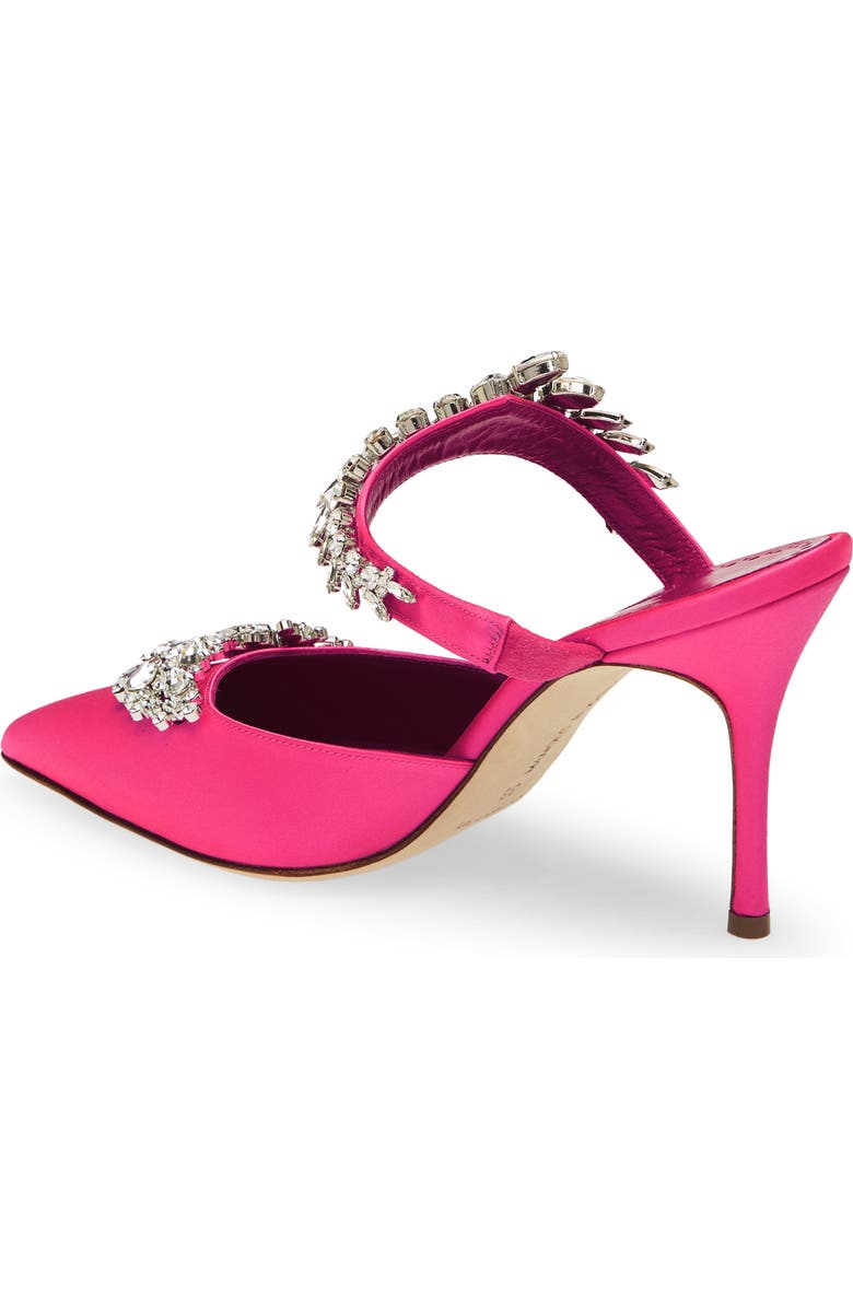 Manolo Blahnik Lurum Crystal Leaf Pointed Toe Mule, Alternate, color,